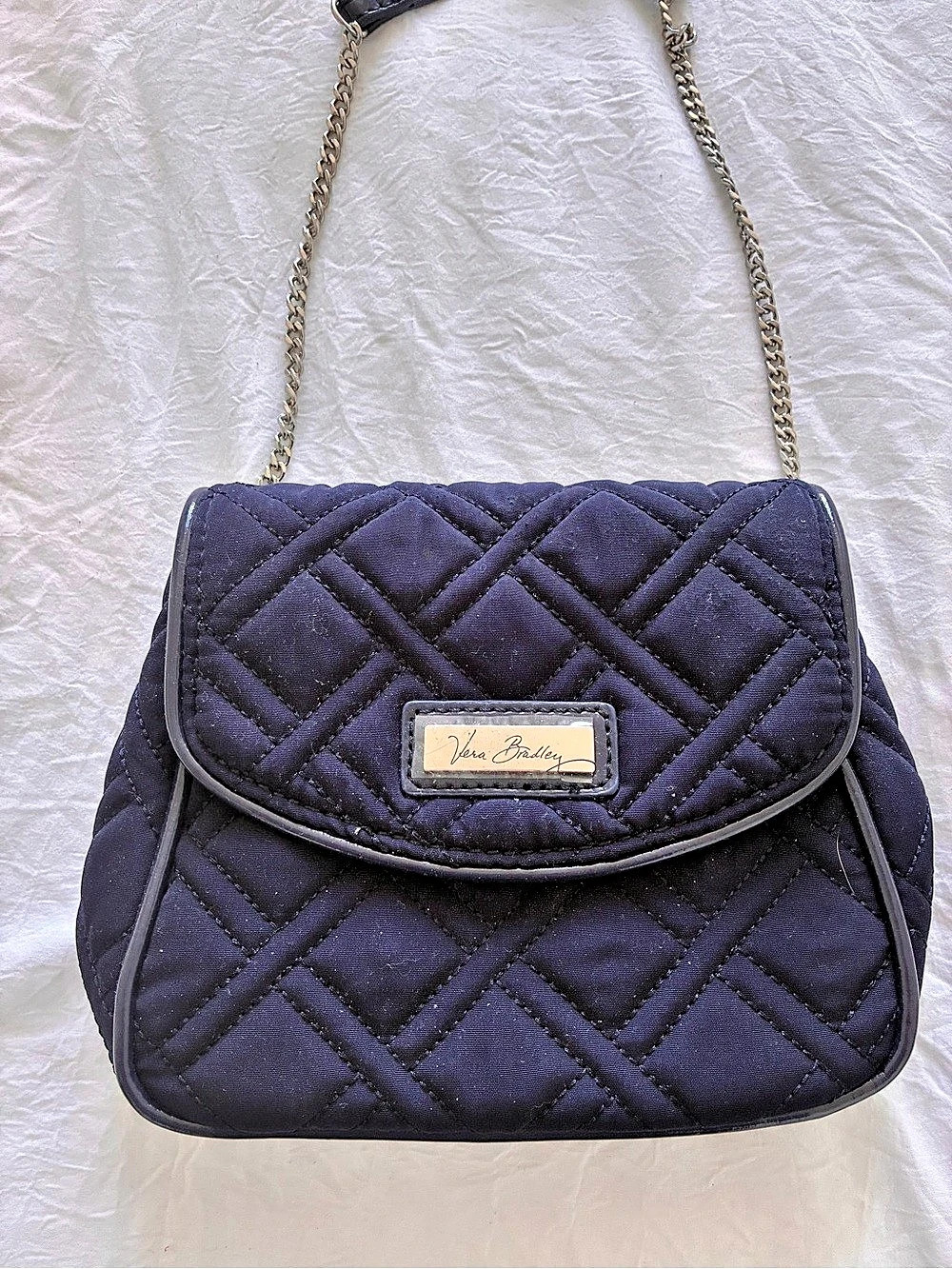 Vera Bradley Chain Shoulder Bag Quilted Crossbody in Black